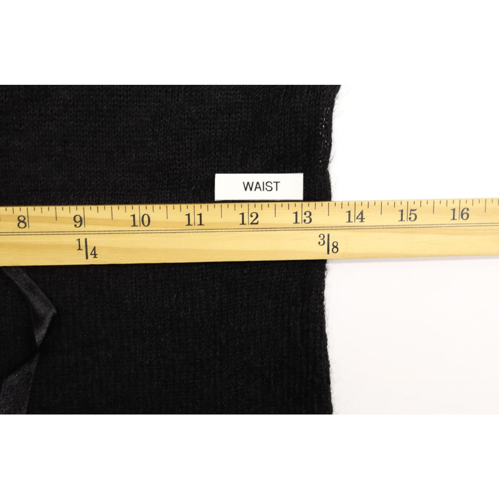 Urban Outfitters M Open Knit Mohair Blend Midi Dress Black Y2k Short Sleeve - Picture 5 of 10
